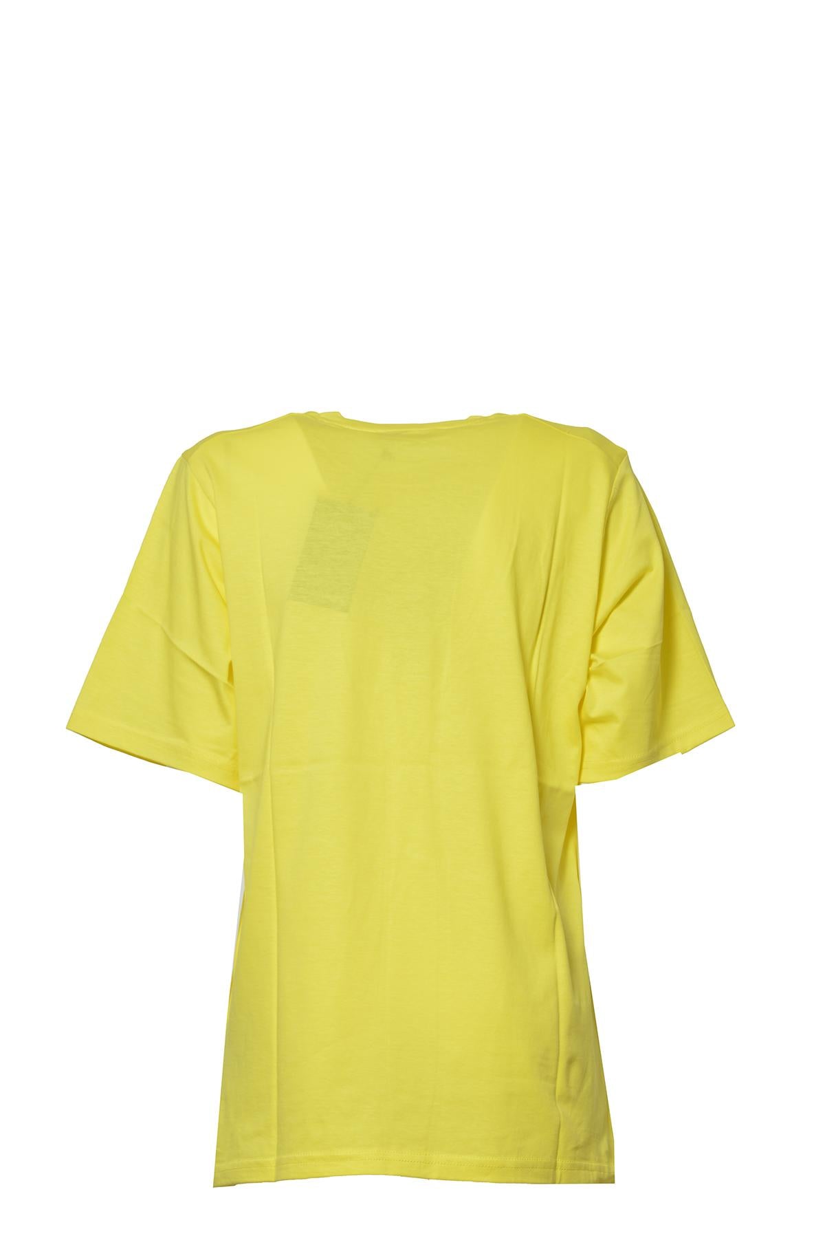 T-shirt Slouch Fit in cotone giallo con stampa Dsquared2 Junior 