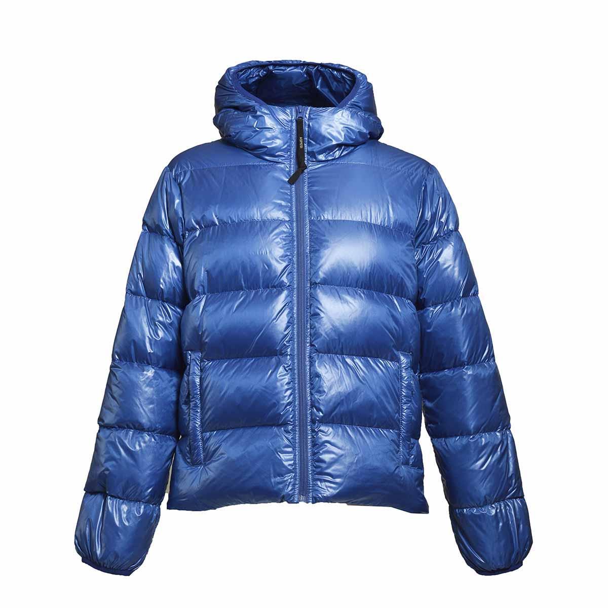 Piumino Budd in tessuto lucido azzurro Aspesi 