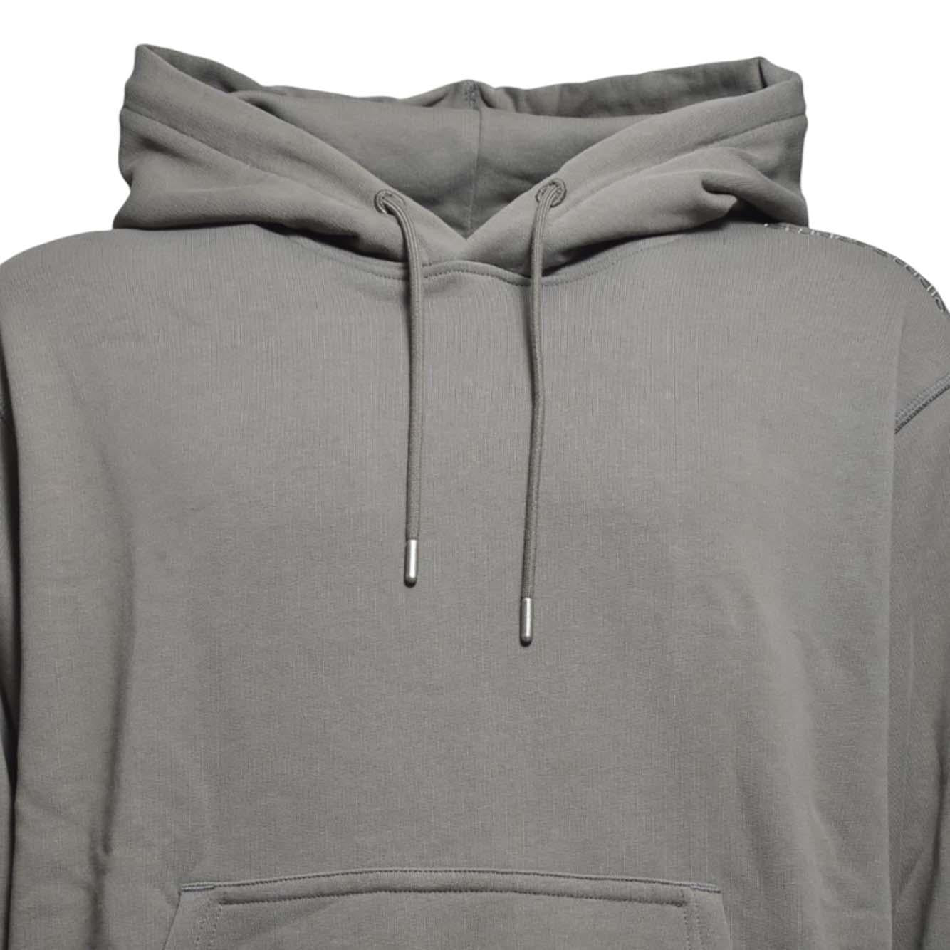 Felpa con cappuccio in cotone grigio con ricamo Etudes 