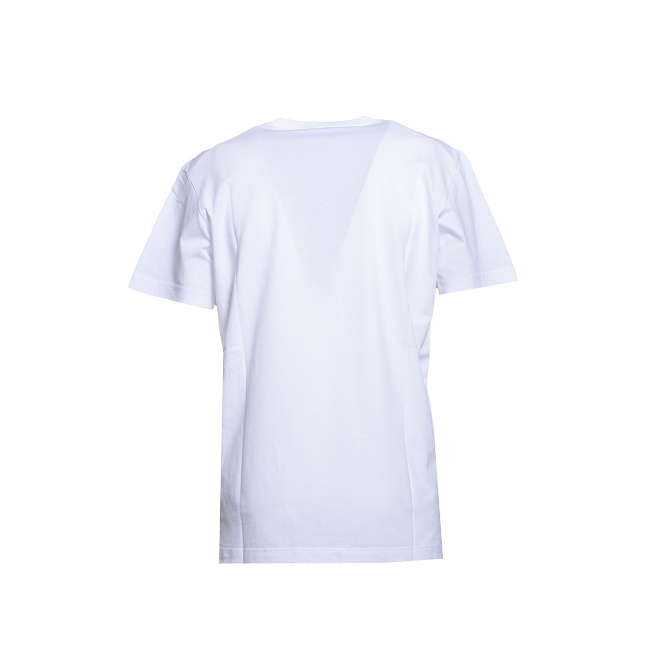T-shirt Cool Fit girocollo in cotone bianco con placchetta logo Dsquared2 