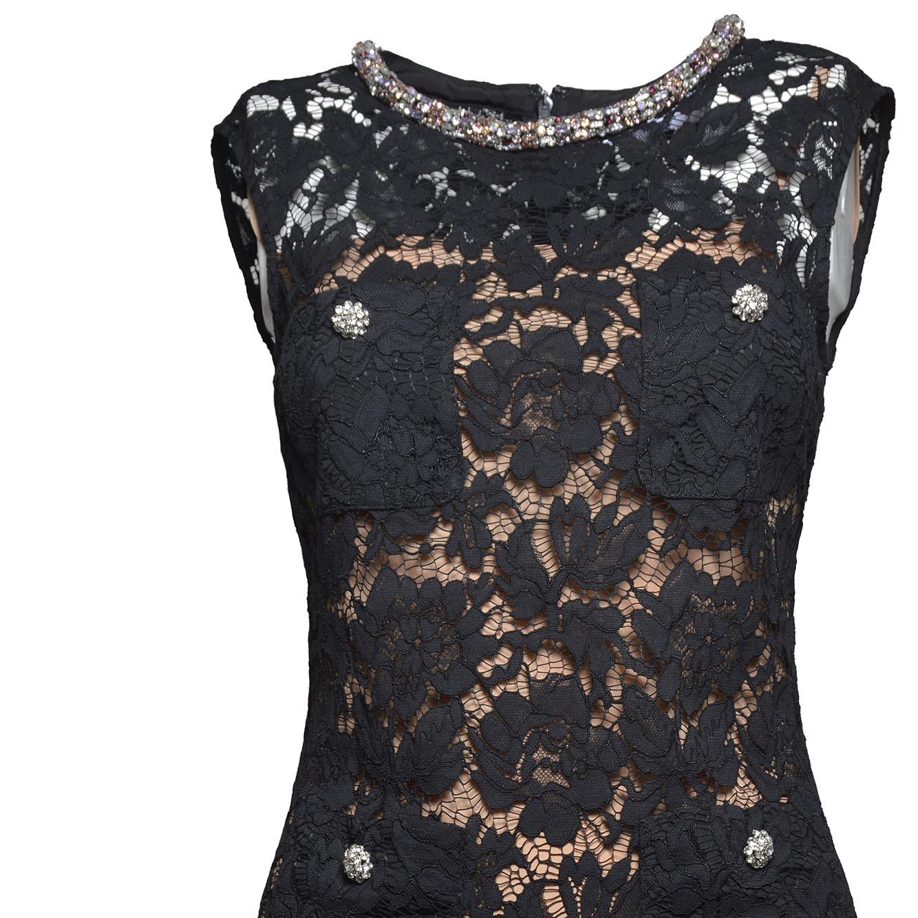 lace crystal mini dress 