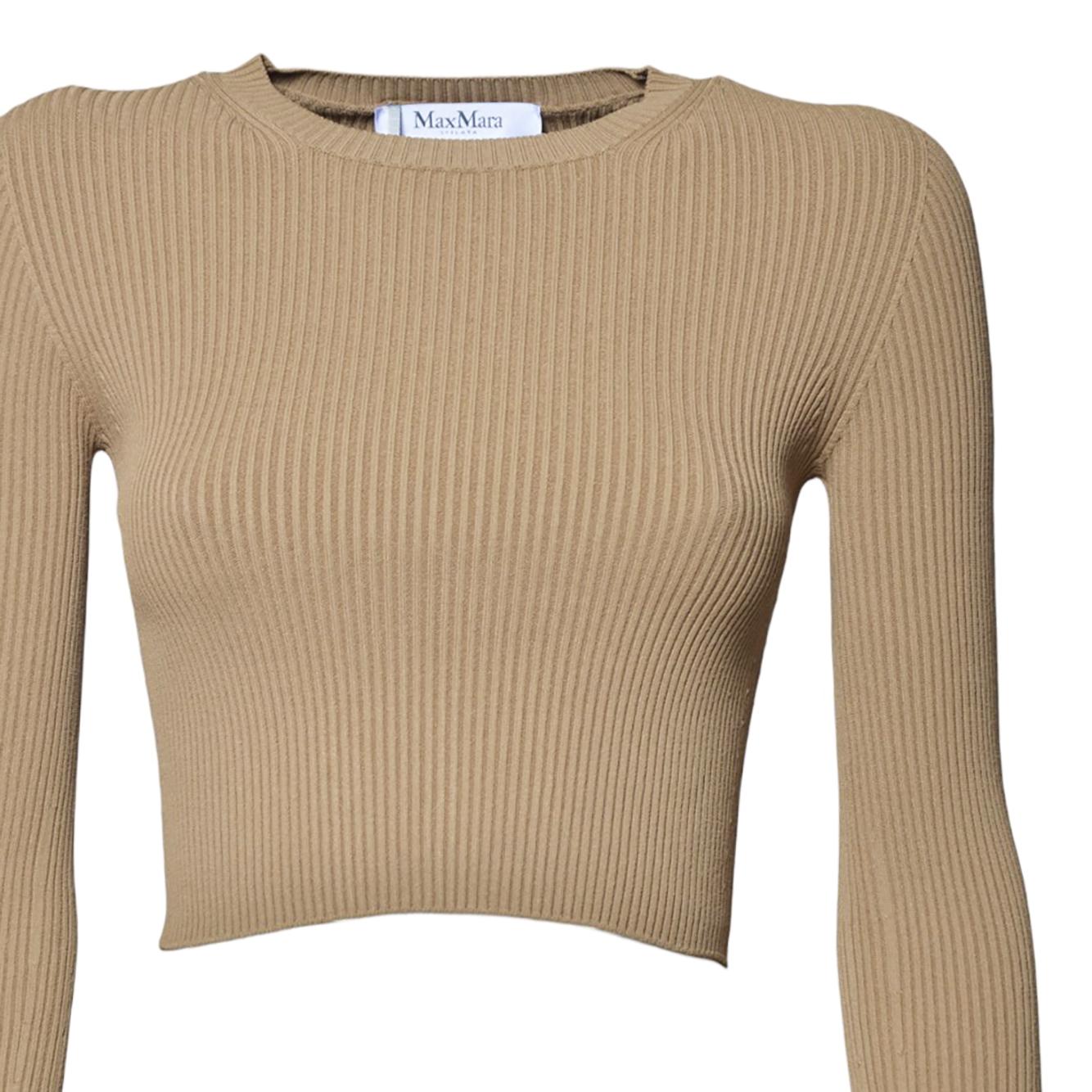Maglia Arcella123 crop in viscosa crêpe marrone Max Mara 