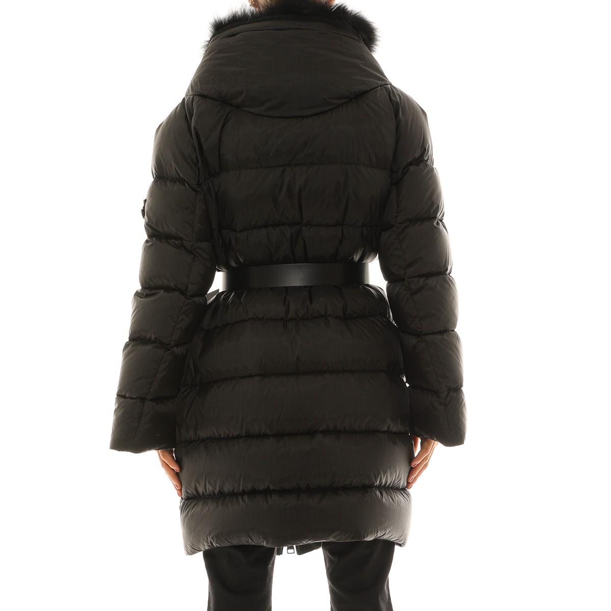 Piumino lungo con cappuccio in nylon nero Ermanno Scervino 