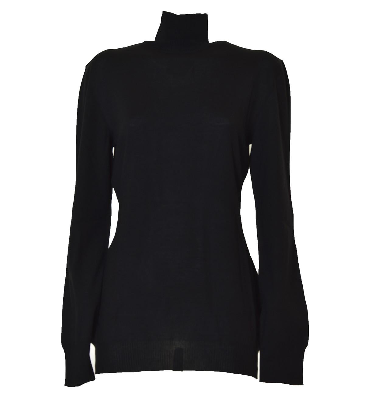Pullover dolcevita in lana vergine nero Boutique Moschino 