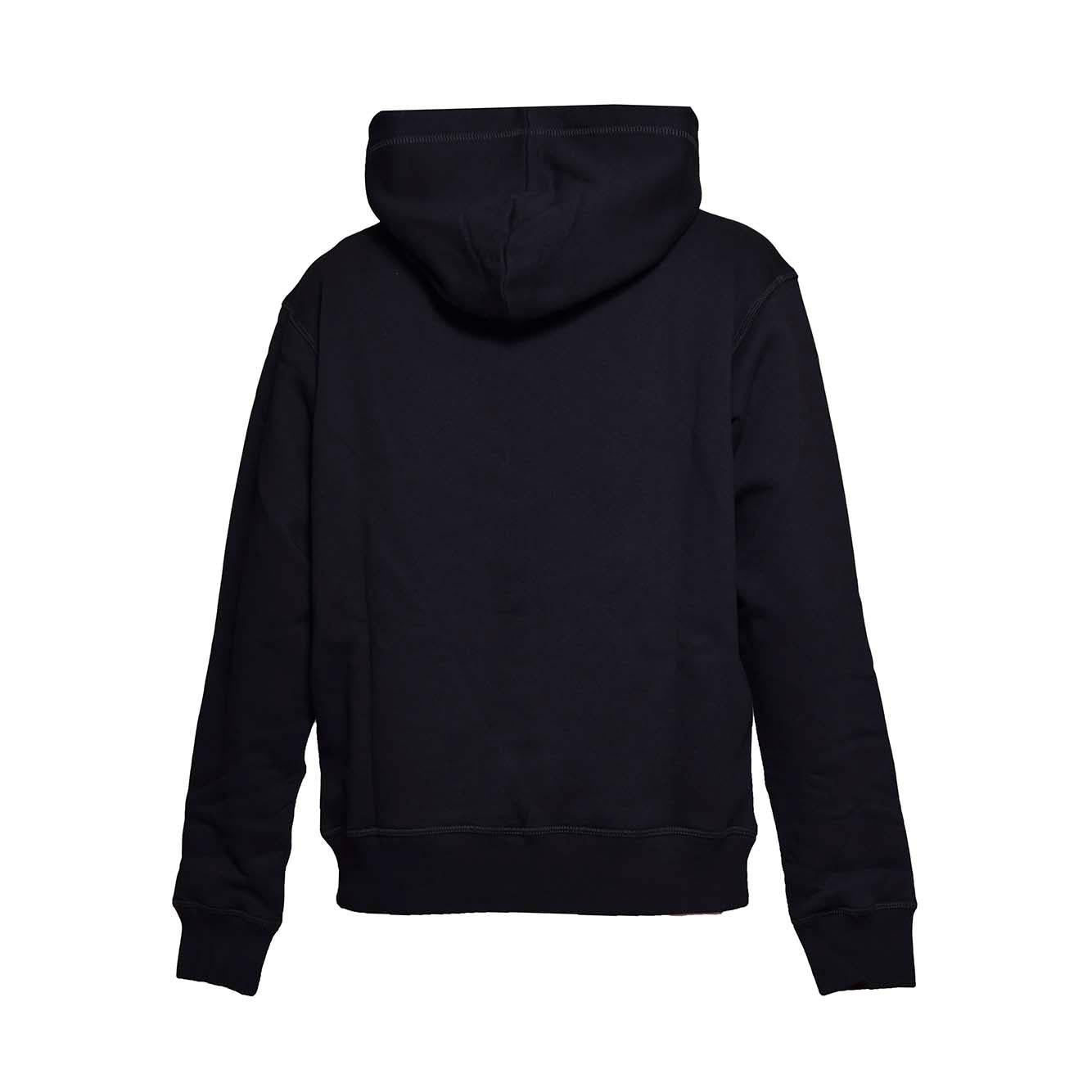 Felpa Cool Fit con cappuccio in cotone nero ricamo Dsquared2 