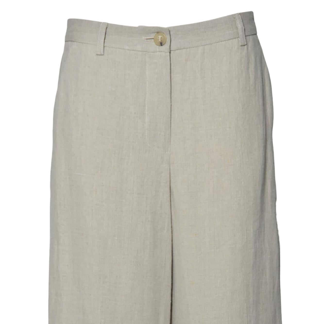 Pantalone wide leg in lino sabbia Solotre 
