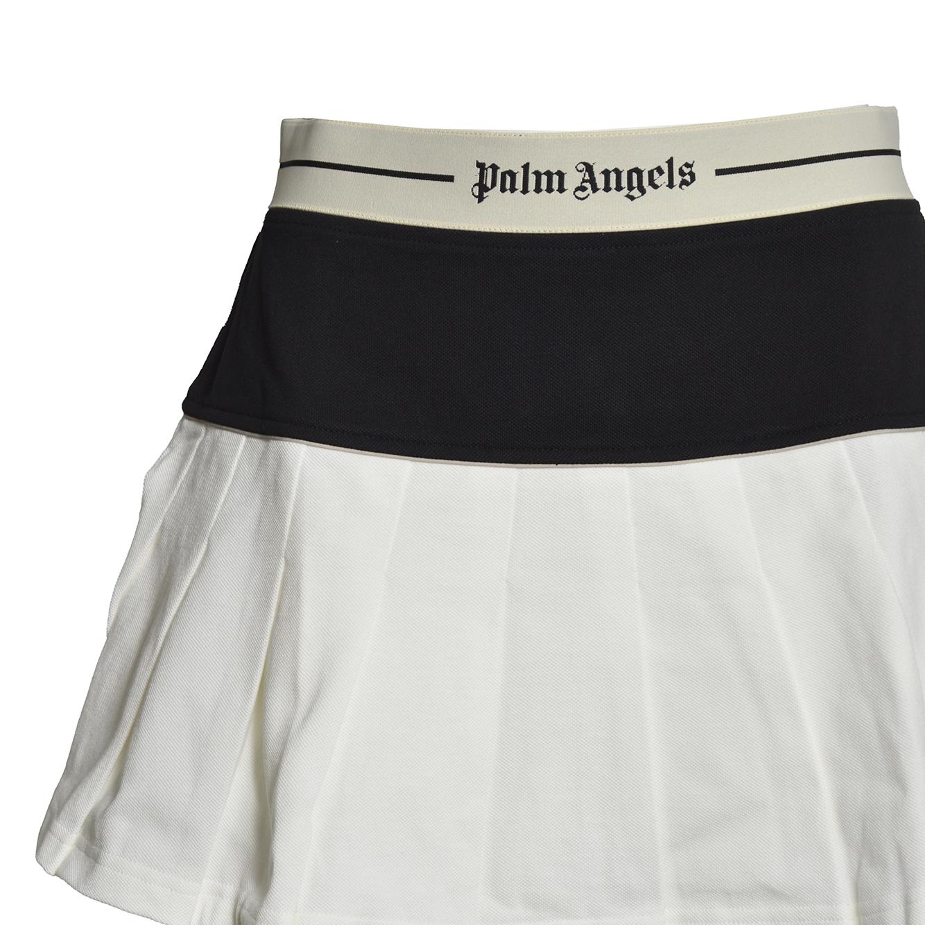 logo straight pleated skirt 