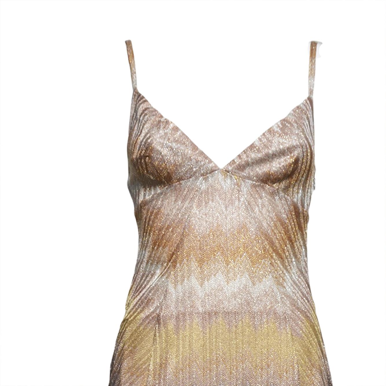 sleeveless short dress gold tones 
