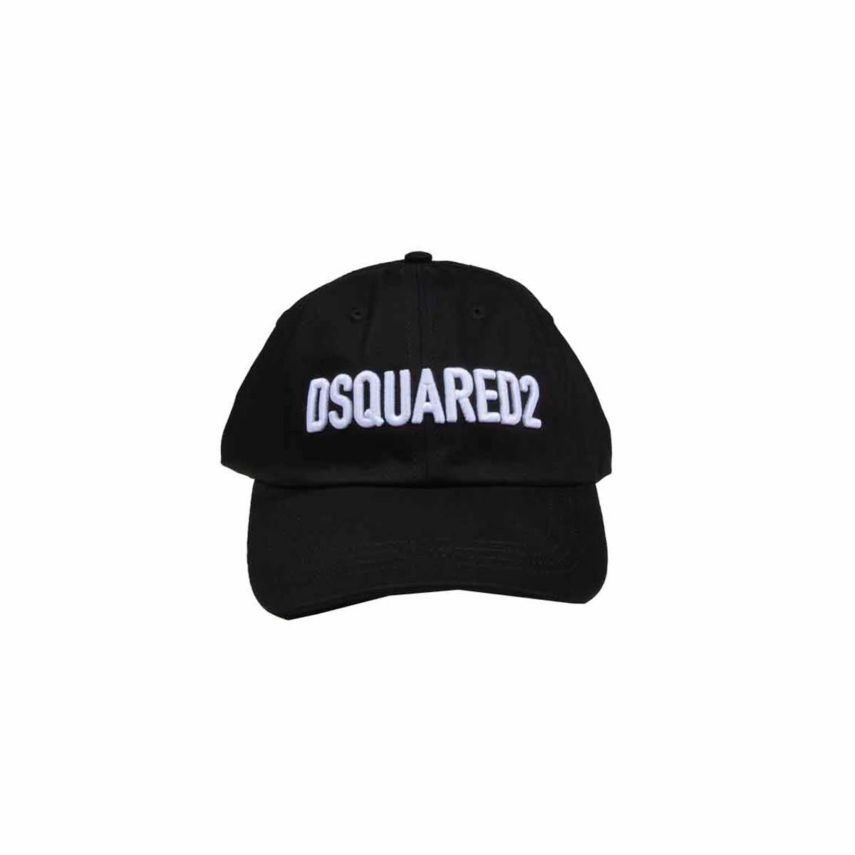 Cappello nero Embroidered Baseball con visiera Dsquared2 