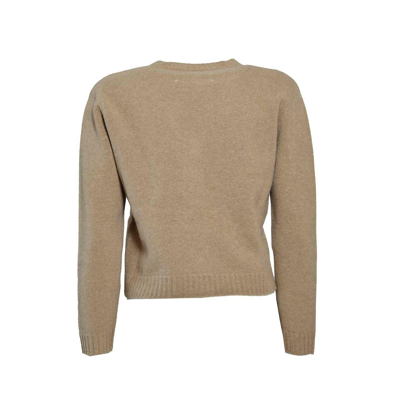 Cardigan in lambswool cammello Maison Margiela 