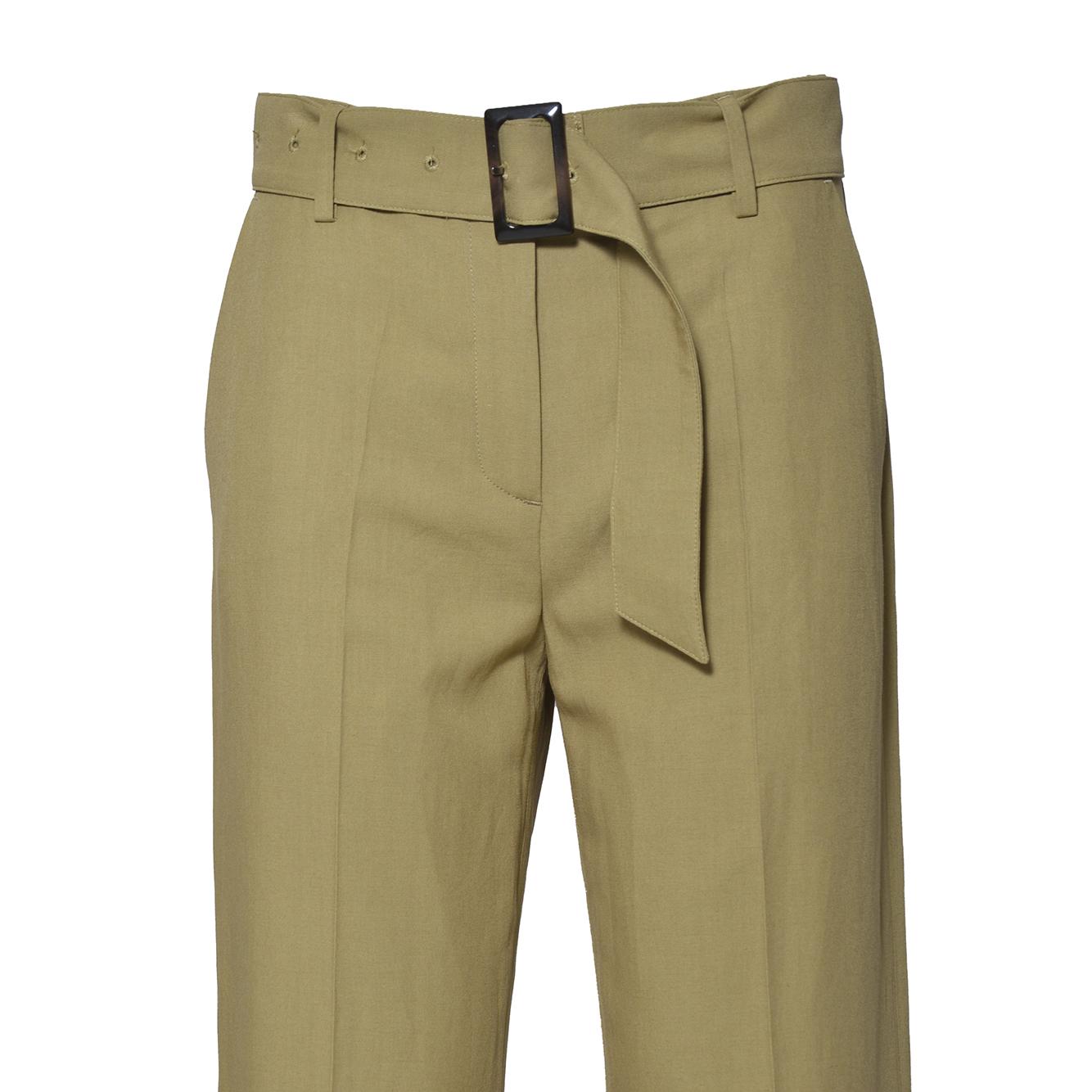 Pantalone Bianca in viscosa e lino senape Room52 