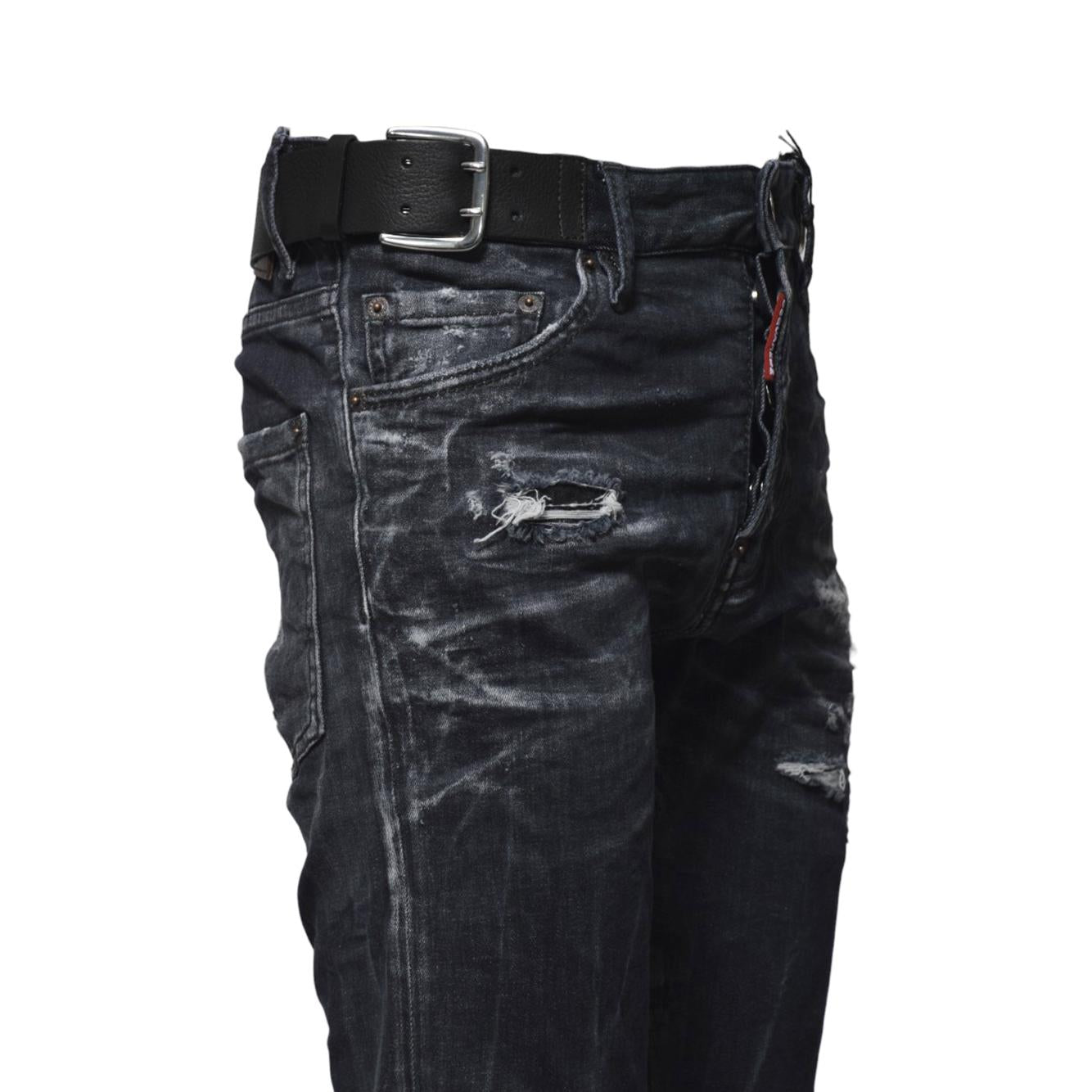 Jeans Cool Guy in denim nero con fibbie Dsquared2 