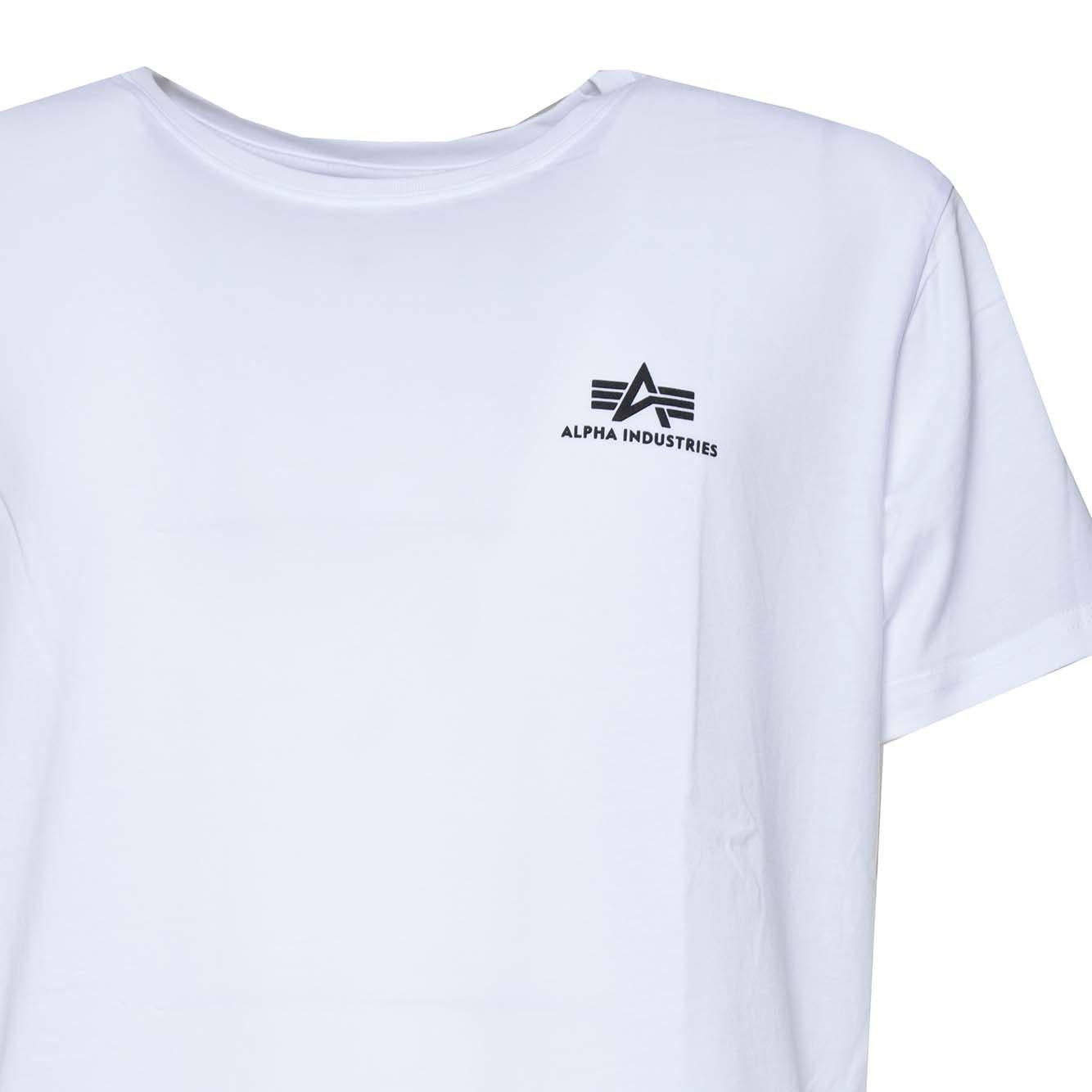 T-shirt Basic Small Logo in cotone bianco Alpha Industries 