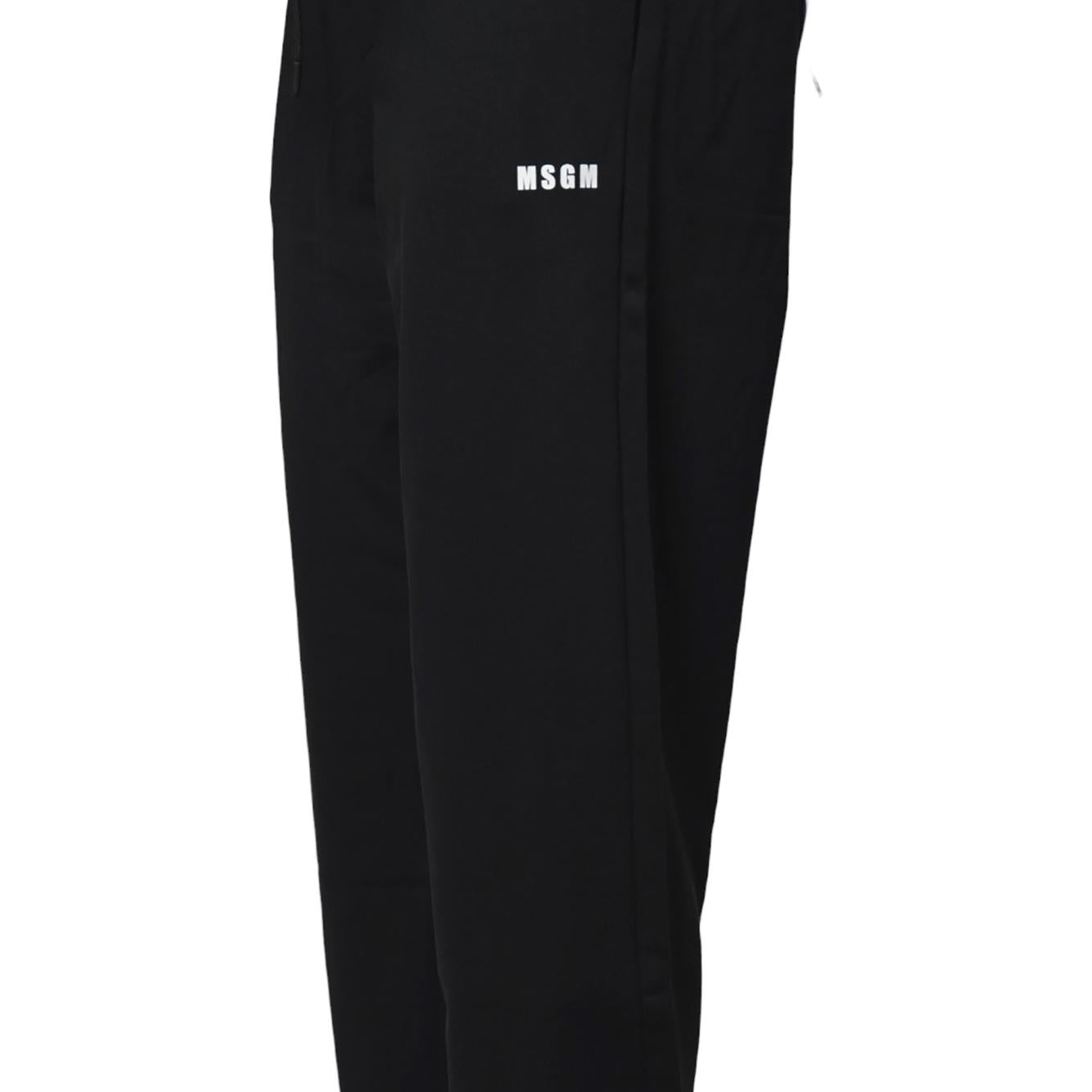 Pantalone sportivo in cotone nero MSGM 