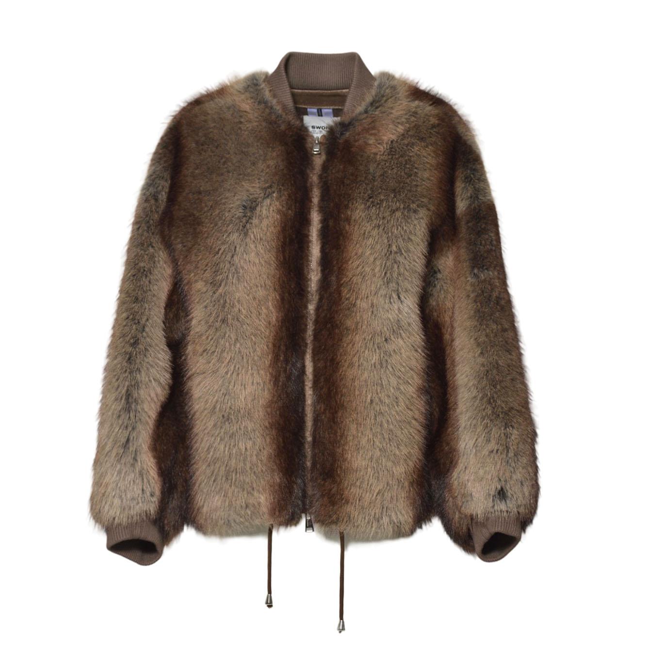 woman fake fur jacket <BR/> 