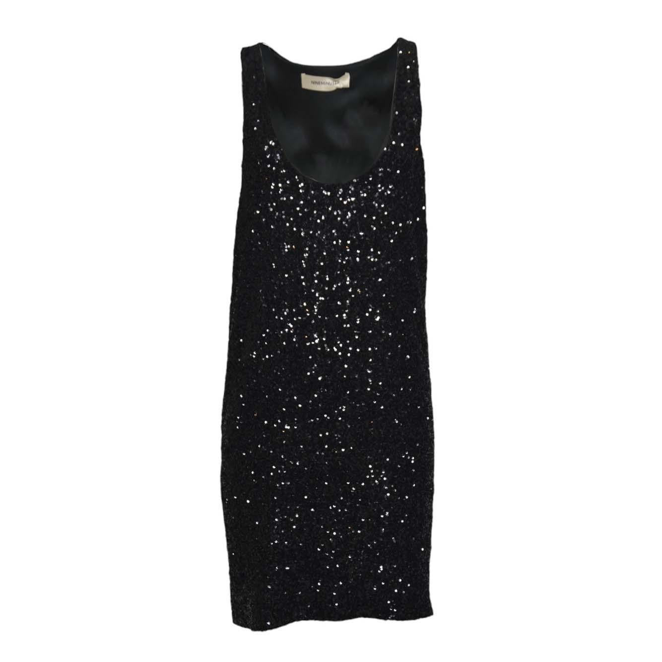 Abito Anja in paillettes nero Nineminutes 