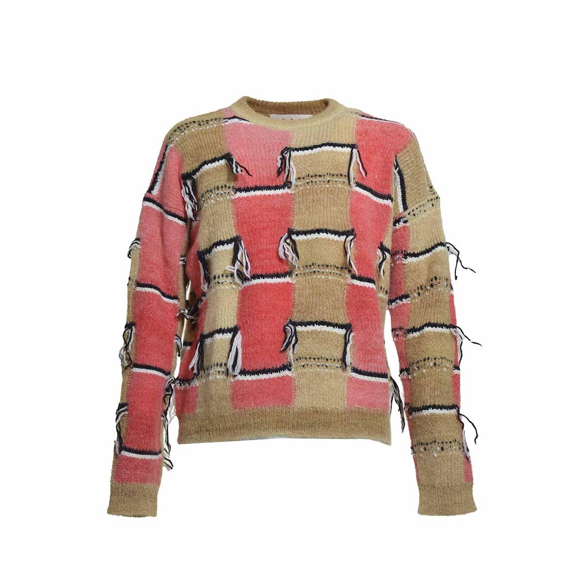 Pullover in misto mohair con motivo intarsiato multicolore Marni 