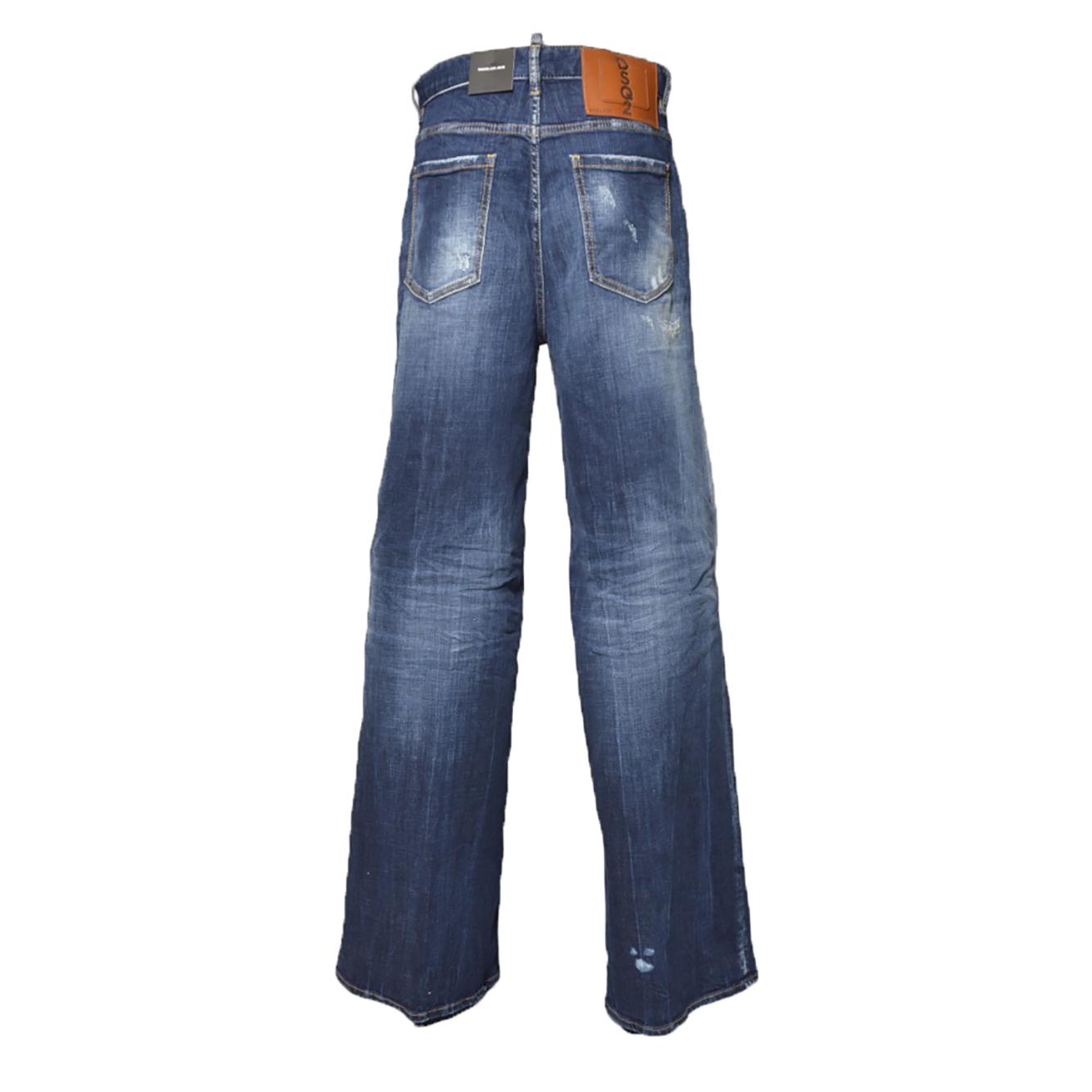 Jeans Traveller Dark White Line in denim blu scuro Dsquared2 