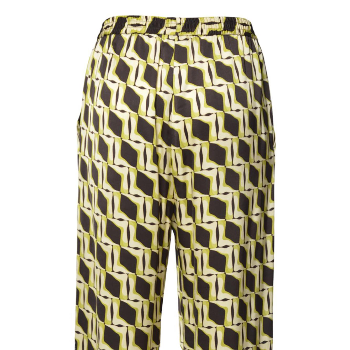 Pantalone in raso viscosa stampato multicolore MSGM 