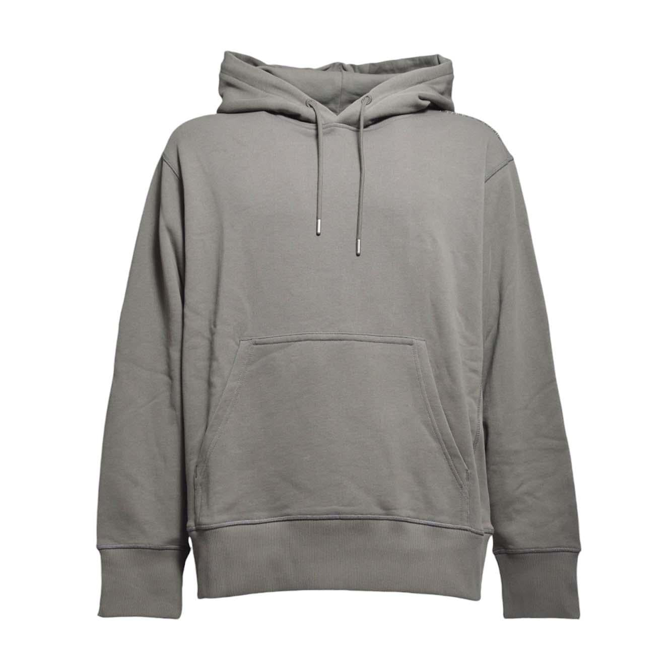 Felpa con cappuccio in cotone grigio con ricamo Etudes 