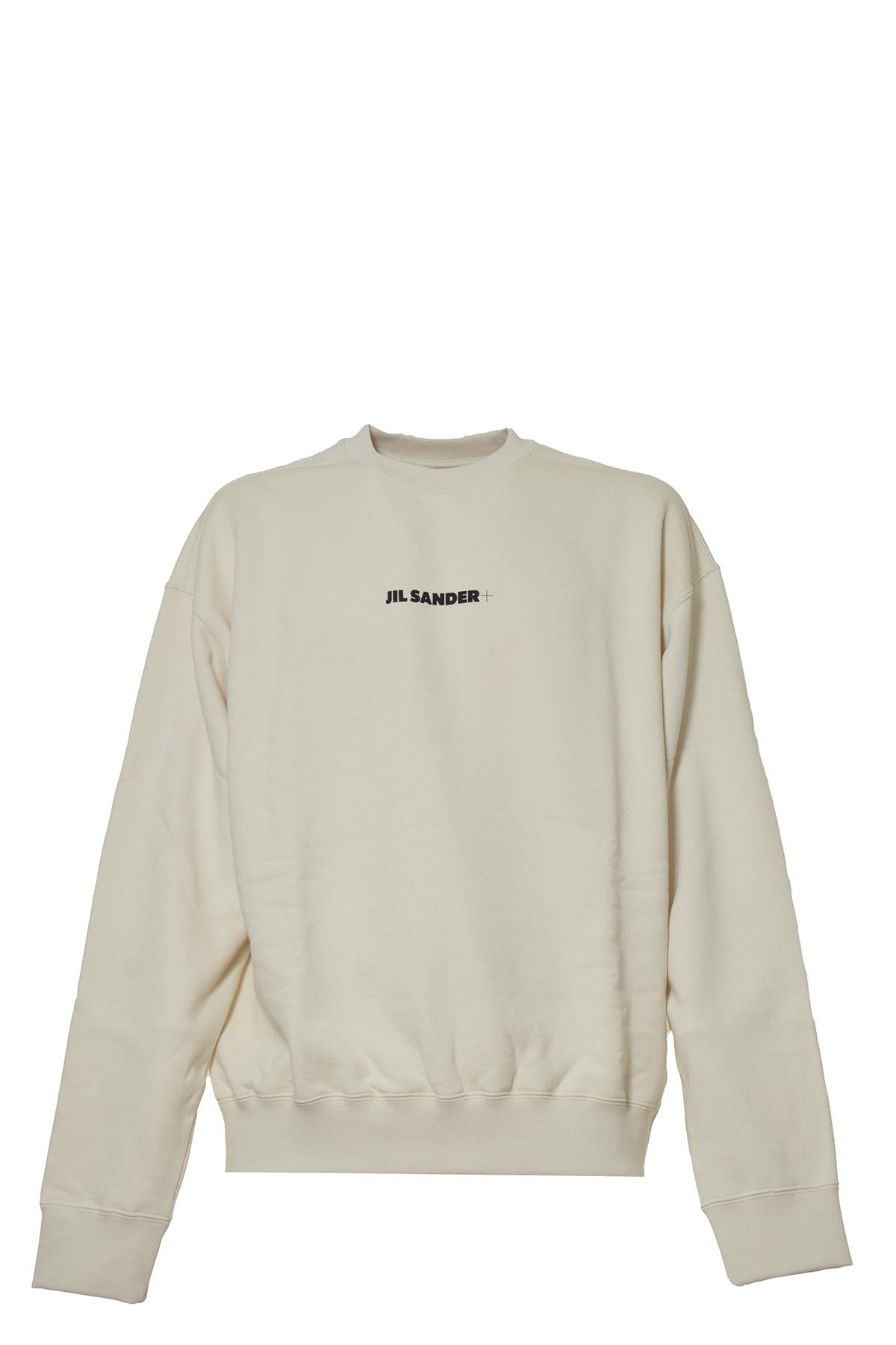 Felpa girocollo in cotone bianco naturale Jil Sander+ 