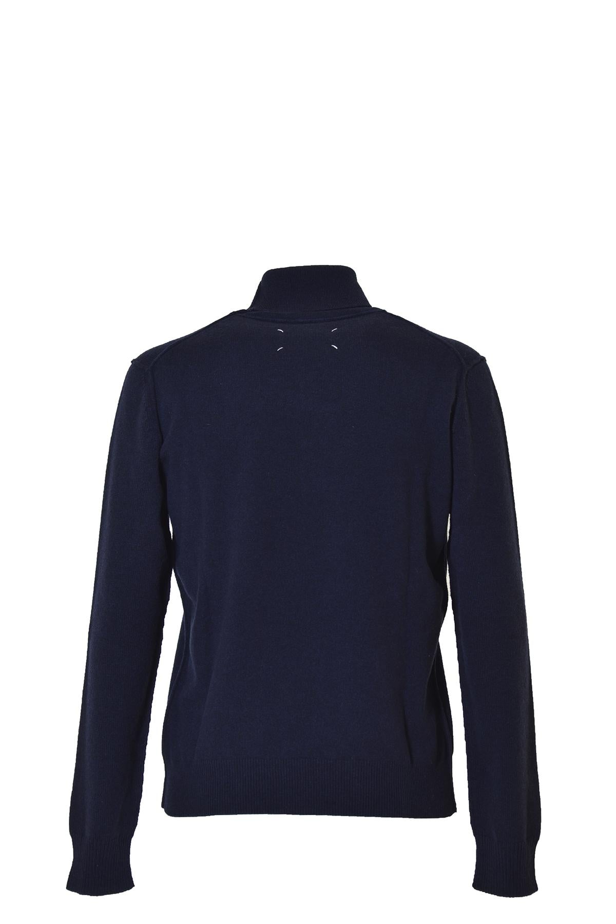 Pullover dolcevita in cashmere blu Maison Margiela 