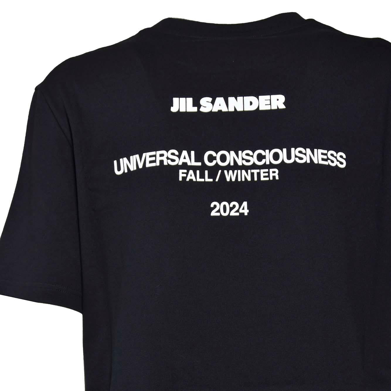 T-shirt Universal in cotone nero Jil Sander 