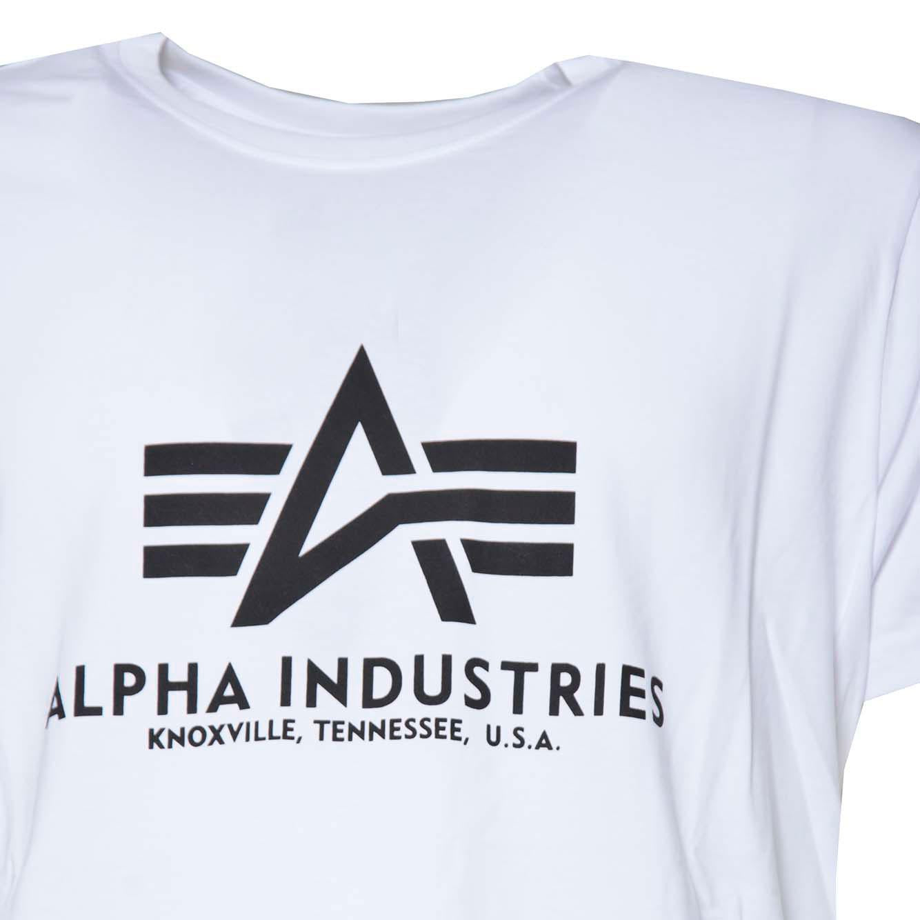 T-shirt Basic in cotone bianco Alpha Industries 