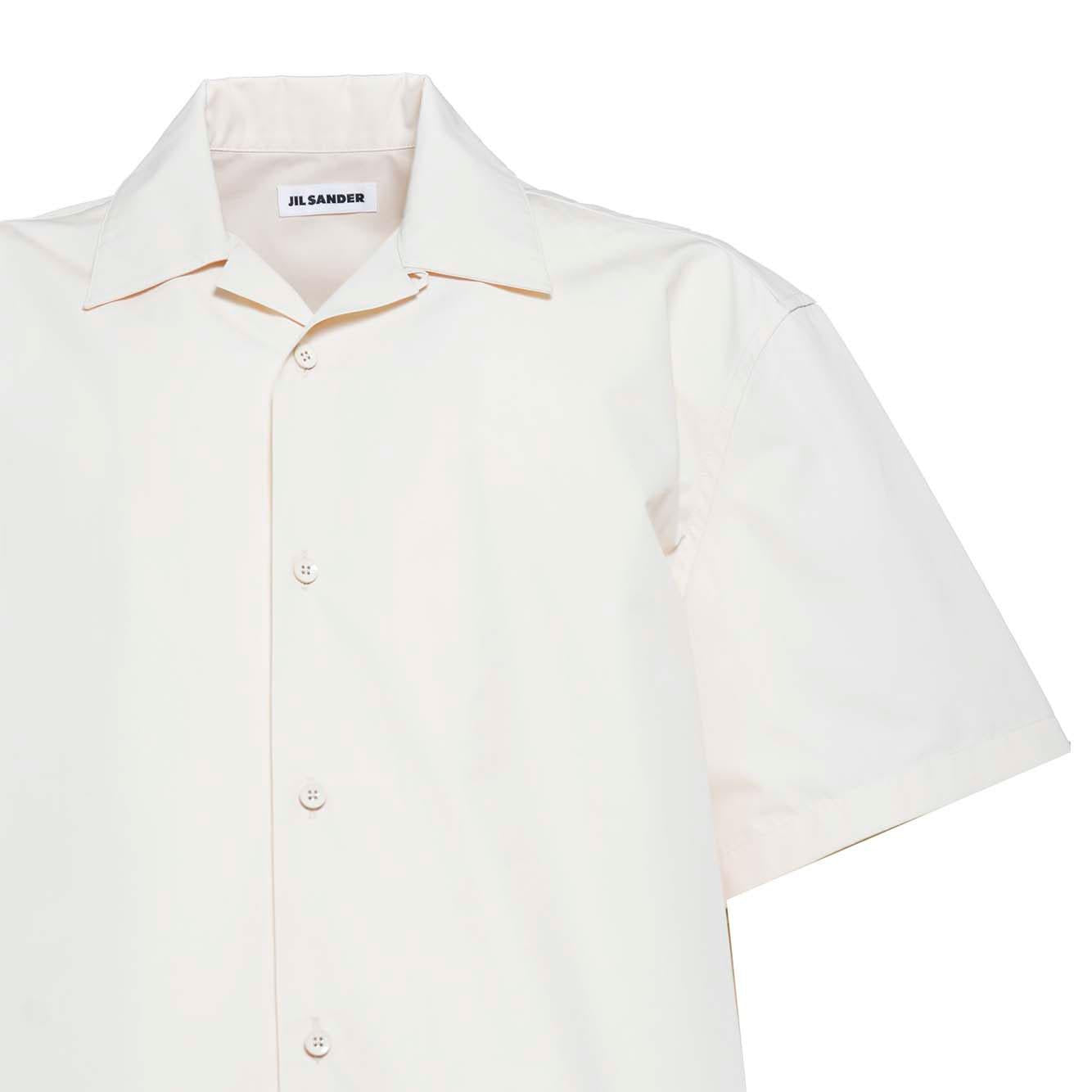 Camicia maniche corte in cotone ecrù Jil Sander 
